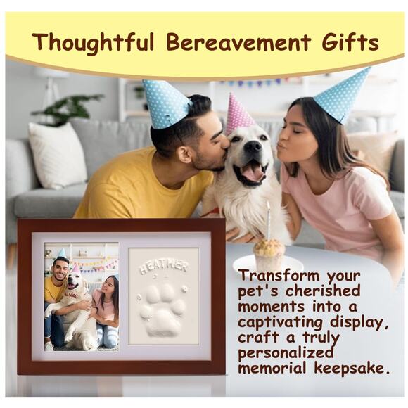 Pet Frame Dogs Cats Paw Print Custom Photo Clay Imprint Kit 6" x 4" NEW Kit - Picture 6 of 7